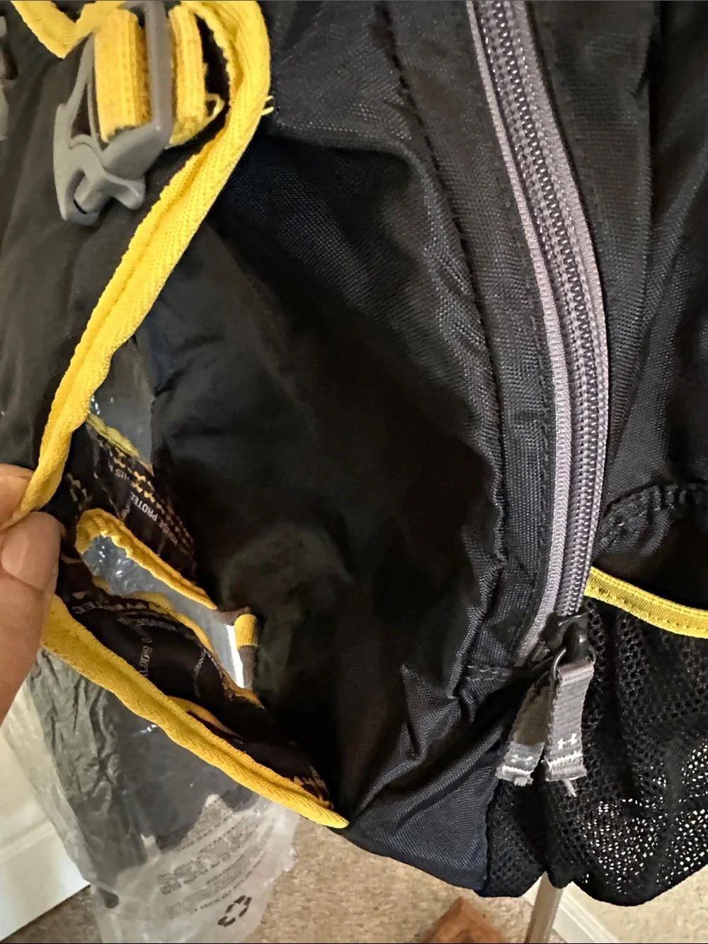 Under Armour Black and Yellow Men's Backpack with Padded Straps